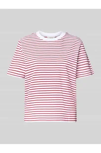 T-shirt o pudełkowym kroju z czystej bawełny model ESSENTIAL - Selected Femme - Koszulki i topy damskie - miniaturka - grafika 1