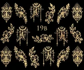 Ozdoby do paznokci - Metaliczne naklejki wodne na paznokcie - nr 19B - miniaturka - grafika 1