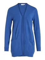 Swetry damskie - Vila Damski kardigan Viril Open L/S Knit Cardigan-Noos, lapis blue/szczegóły: ciemny melanż, XS - miniaturka - grafika 1