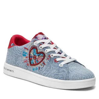 Sneakersy damskie - Desigual Sneakersy Cosmic Heart Denim 22SSKD05 5006 - grafika 1