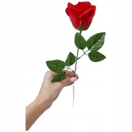 Sztuczne kwiaty - Bukiet róża mydlana na łodydze 47 cm czerwona wieczna róża realistyczna - miniaturka - grafika 1