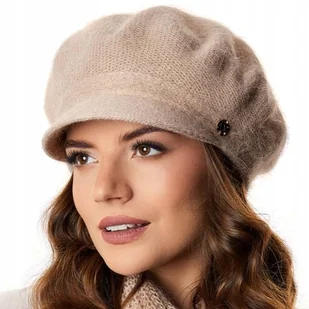Kaszkiet damski z angory Beatriz Cappuccino - Moda i Uroda OUTLET - miniaturka - grafika 1