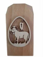 Naczynia liturgiczne i akcesoria - Baranek Wielkanocny świecznik drewniany - miniaturka - grafika 1
