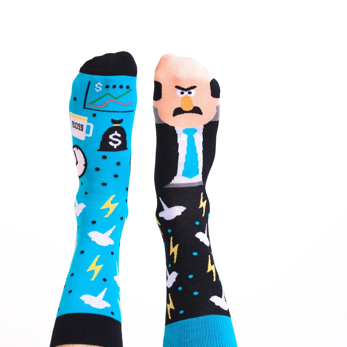 Skarpetki męskie kolorowe - Big Cheese 40-43 - Śmieszne skarpetki bawełniane Nanushki