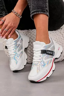 Czółenka - Białe buty sportowe sneakersy sznurowane Casu 20G18/S - grafika 1