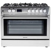 Kuchenki gazowo-elektryczne - Ravanson KWGE-K90 Cheff Modern Srebrny - miniaturka - grafika 1