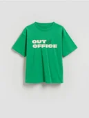 Koszulki dla chłopców - Reserved - T-shirt z nadrukiem - zielony - miniaturka - grafika 1