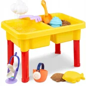 Zabawki do piasku - 2 x STOLIK WODNY STÓŁ PIASKOWNICA POKRYWA WIADERKO 2W1 MIĘKKIE AKCESORIA MA - miniaturka - grafika 1