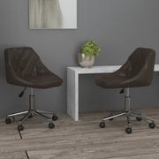 Krzesła - vidaXL Obrotowe krzesła stołowe 2 szt. brązowe sztuczna skóra 335454 - miniaturka - grafika 1