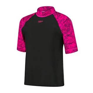 Koszulki dla dziewczynek - Speedo dziewczęcy wysięgnik wysypka góra Black/Electric Pink 26 - grafika 1