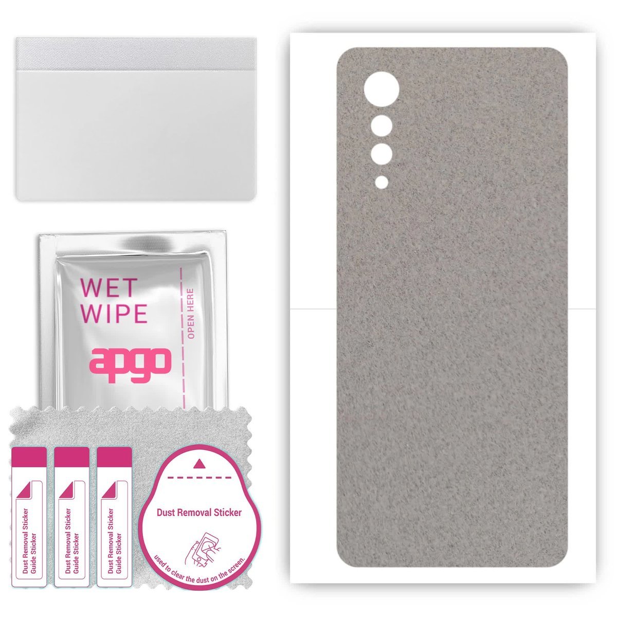 Folia naklejka skórka strukturalna na TYŁ Zamsz do LG Velvet 5G UW - Zamsz Szary - apgo SKINS