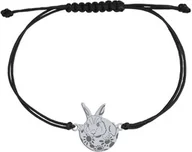 Biżuteria religijna - Brasnoletka Srebrna Króliczek Wielkanocny Sznurek Srebro 925 - miniaturka - grafika 1