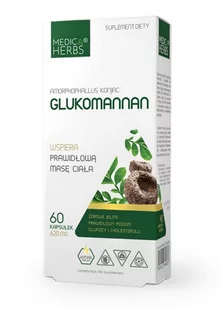 Glukomannan 620 mg 60 kapsułek MEDICA HERBS - Odchudzanie i oczyszczanie - miniaturka - grafika 1