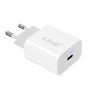 Ładowarka sieciowa USB typu C o mocy 18 W z szybkim ładowaniem LinQ biała - Ładowarki do telefonów - miniaturka - grafika 1