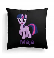 Poduszki dekoracyjne - Foto Poduszka Czarna My Little Pony Kucyki +IMIĘ 6 - miniaturka - grafika 1