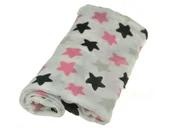 Pieluchy - Ega, Pieluszka bambusowa otulacz muślinowy, Różowe Gwiazdki, 60x60cm - miniaturka - grafika 1