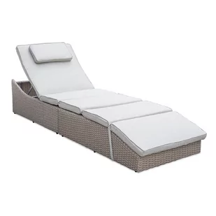 Biało-beżowy leżak ogrodowy ze sztucznego rattanu Akland – Bonami Selection - Leżaki ogrodowe - miniaturka - grafika 1