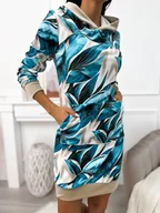 Sukienki - Beżowo-Turkusowa Welurowa Sukienka - ModnaKiecka.pl - miniaturka - grafika 1