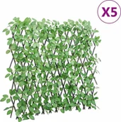 Pozostałe ozdoby ogrodowe - vidaXL Kratki ze sztucznym bluszczem, rozsuwane, 5 szt., zielone - miniaturka - grafika 1