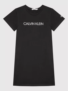 Sukienki i spódniczki dla dziewczynek - Calvin Klein Jeans Sukienka codzienna IG0IG01417 Czarny Regular Fit - grafika 1