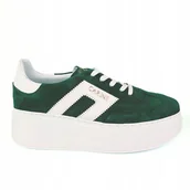 Półbuty damskie - Carinii B9882-T75 zielone sneakersy półbuty damskie skóra modne r.39 - miniaturka - grafika 1