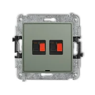 Gniazdka elektryczne - Karlik Gniazdo głośnikowe podwójne MINI - szałwiowy - miniaturka - grafika 1