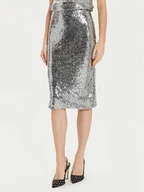 Spódnice - ARTIGLI Spódnica ołówkowa ACGO000516 Srebrny Regular Fit - miniaturka - grafika 1