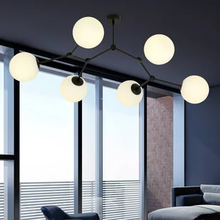 Emibig SPACE 6 BLACK/OPAL 1133/6 lampa sufitowa czarna szkolne klosze 1133/6 - Lampy sufitowe - miniaturka - grafika 4