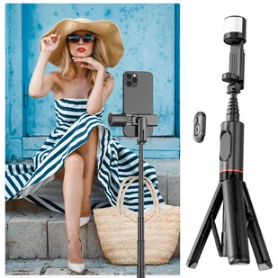 Selfie Stick Alogy Techsuit kijek do zdjęć selfie Tripod bezprzewodowy Bluetooth Remote z pilotem Black - Selfie stick - miniaturka - grafika 15