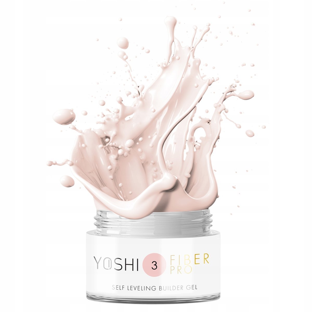 YOSHI Żel Budujący do paznokci UV LED mleczny clear nude FIBER PRO No3 15ml