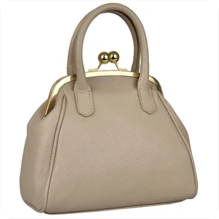 Damska torebka skóra naturalna zatrzask retro beżowa - Torebki damskie Damska torebka skóra naturalna zatrzask retro beżowa - Torebki damskie - miniaturka - grafika 1