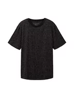 Koszulki męskie - TOM TAILOR Denim Koszulka męska 1036899, 32045 - niebieski nadruk Bubble Wording Print, L, 32045 - Black Bubble Wording Print, L - miniaturka - grafika 1
