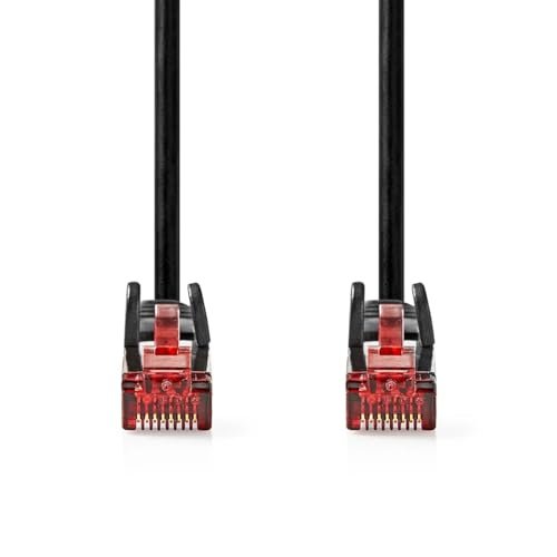 Nedis Kabel sieciowy CAT6 - wtyczka RJ45 - wtyczka RJ45 - U/UTP - 1,50 m - okrągły - PVC - czarny - etykieta