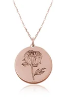 Naszyjniki - Kwiaty Polskie - Naszyjnik z Peonią - rose gold - Grawer - miniaturka - grafika 1