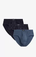 Majtki męskie - 3-pack Slipy męskie classic 3MP-167, Kolor granatowy-wzór, Rozmiar L, ATLANTIC - Intymna - miniaturka - grafika 1