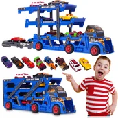 Zabawy w naśladowanie dorosłych - Tir Ciężarówka Z Lawetą 3 Poziomy Wyrzutnia 8 Autek U533N - miniaturka - grafika 1