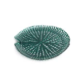 Tace i patery - Patera Mela 19x3 turkusowa ze szkła artystycznego w kształcie liścia lilii wodnej Eurofirany - miniaturka - grafika 1