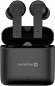 Słuchawki - Swissten TWS Alupods Czarne - miniaturka - grafika 1