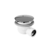 Odpływy liniowe - Excellent Vert syfon do brodzika biały 90 mm z pokrywą, chrom - miniaturka - grafika 1