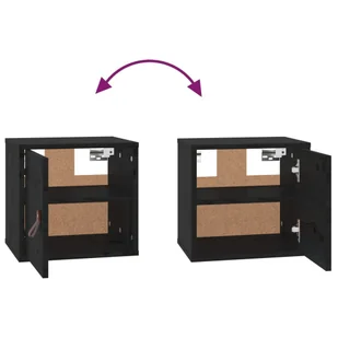 Lumarko Szafka ścienna, czarna, 31,5x30x30 cm, lite drewno sosnowe - Szafki do salonu - miniaturka - grafika 7