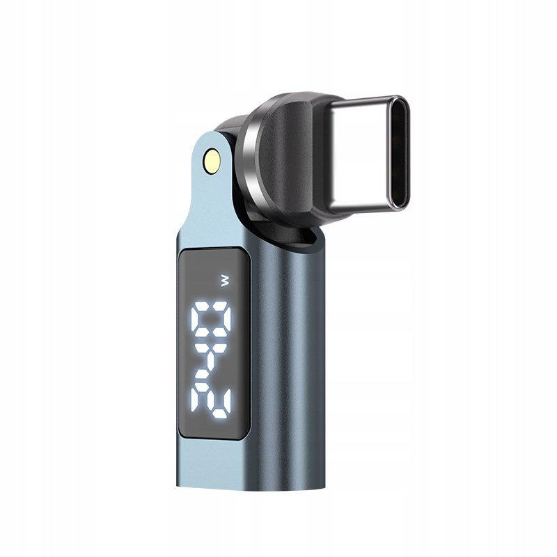 Adapter USB-C 240W PD 3.1 540° Obrotowy z Wyświetlaczem LED