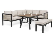 Meble ogrodowe - Meble ogrodowe narożnik nowoczesny aluminium PORTOFINO beżowy lewy - miniaturka - grafika 1