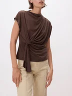 Bluzki damskie - Reserved - Kimonowa bluzka z modalem - brązowy - miniaturka - grafika 1