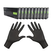 Rękawiczki jednorazowe - Rękawiczki nitrylowe S czarne Mercator Nitrylex Black 100sztuk karton 10op - miniaturka - grafika 1