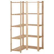 Szafy i regały magazynowe - Regał narożny z 5 półkami, 82,5x82,5x170 cm, lita sosna - miniaturka - grafika 1
