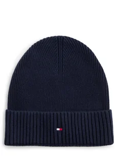 Tommy Hilfiger Czapka męska z dodatkiem kaszmiru Mężczyźni Bawełna niebieski jednolity, ONE SIZE - Czapki męskie - miniaturka - grafika 1