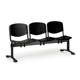 Euroseat Plastikowa ławka ISO, 3-siedziska, czarne nogi 300222 - Inne meble biurowe - miniaturka - grafika 1