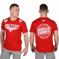 Koszulki męskie - Beltor Koszulka Męska Octagon T-shirt Sportowy Rozmiar S Bawełna Czerwony - miniaturka - grafika 1