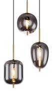 Lampy sufitowe - Globo Blacky 15345-3MM lampa wisząca zwis 3x40W E14 dymiona/mosiądz - miniaturka - grafika 1