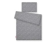Pościel dla dzieci - Pościel dla niemowląt 2-częściowa bawełniana - mini gwiazdki białe na szarym - miniaturka - grafika 1